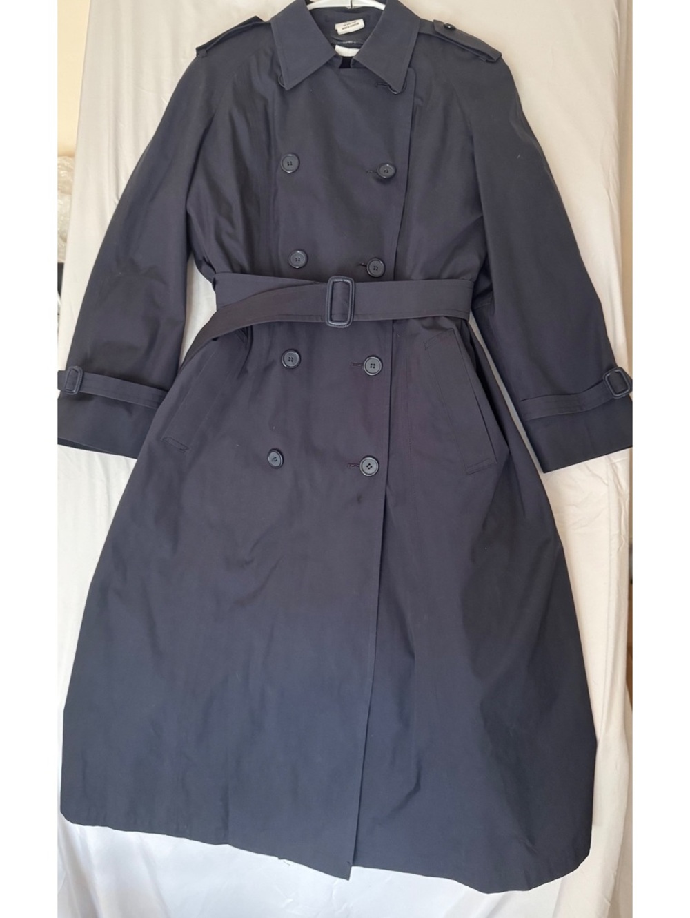 Vintage 90s maxi style Coast Guard Trench Coat Navy Blue - Size 12R